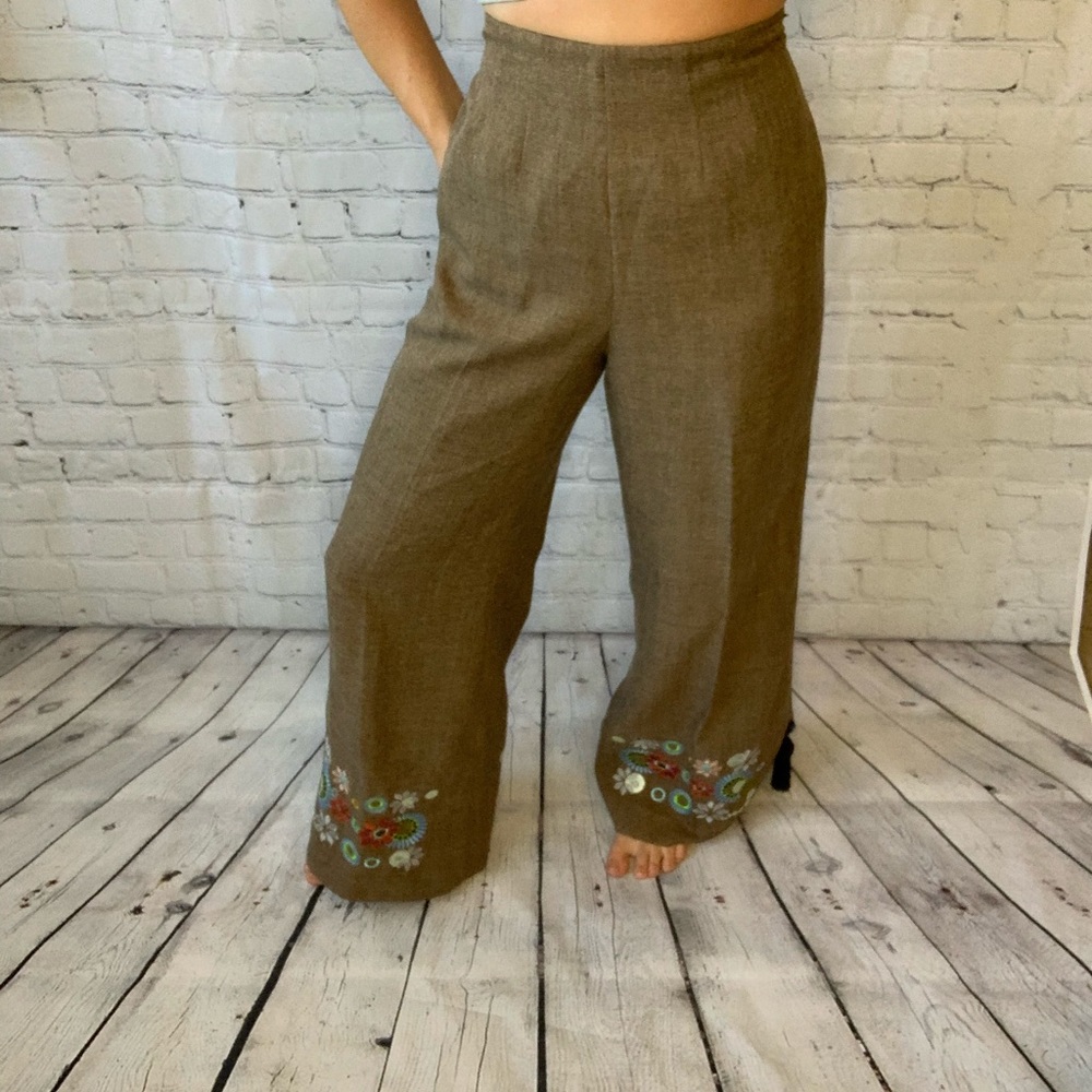 vintage mid- high waisted dress flared pants